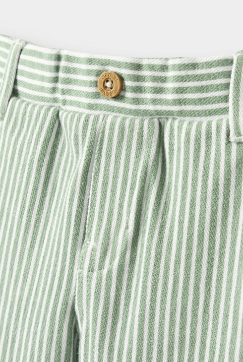 Pantaloni dritti a righe verde neonato 2