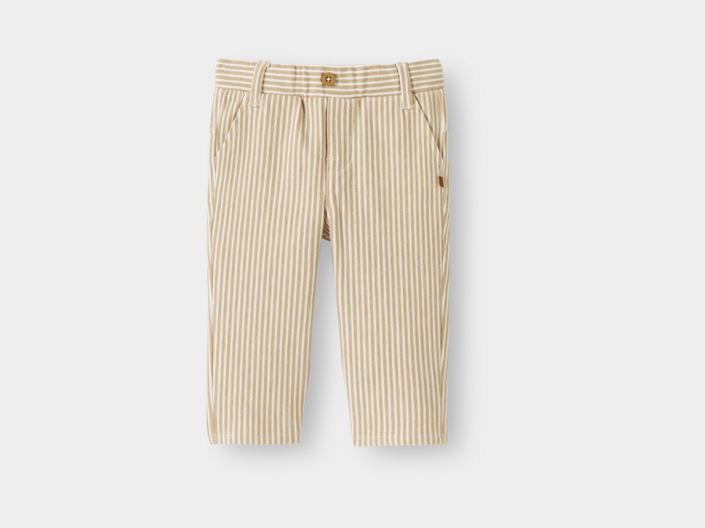 Pantalon rayé beige garçon 1