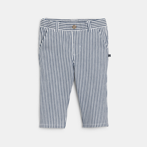 Pantalón recto a rayas azul bebé niño 1