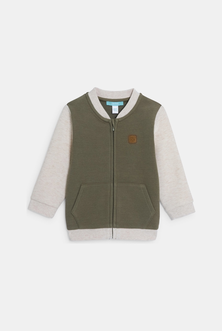 Sweat zippé teddy vert bébé garçon 1