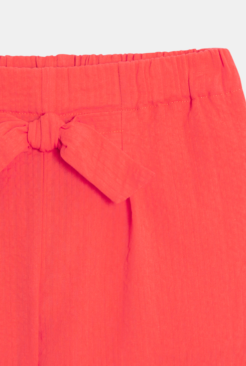 Einfarbige gaufrierte Karottenhose in Rosa für Mädchen