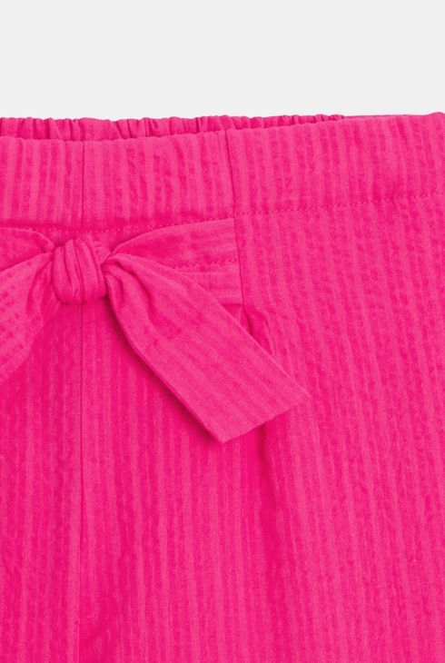 Einfarbige gaufrierte Karottenhose in Rosa für Mädchen