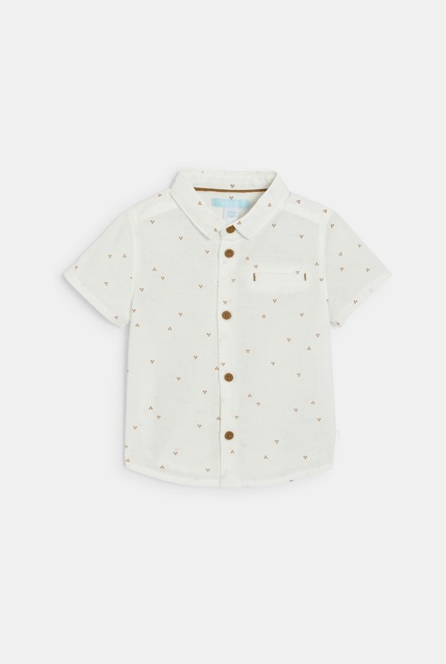 Bedrucktes Hemd in Weiß mit kurzen Ärmeln Kleinkind Junge 2