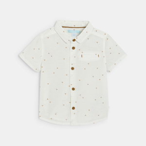 Chemise manches courtes imprimée blanc bébé garçon 1