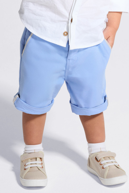 Short chic esprit lin bleu clair bébé garçon 2