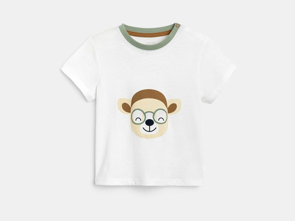 T-shirt animal blanc bébé garçon 1