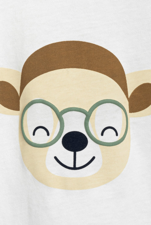Weißes T-Shirt mit Tieren Kleinkind Junge 2