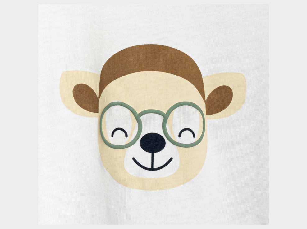 T-shirt animal blanc bébé garçon 2