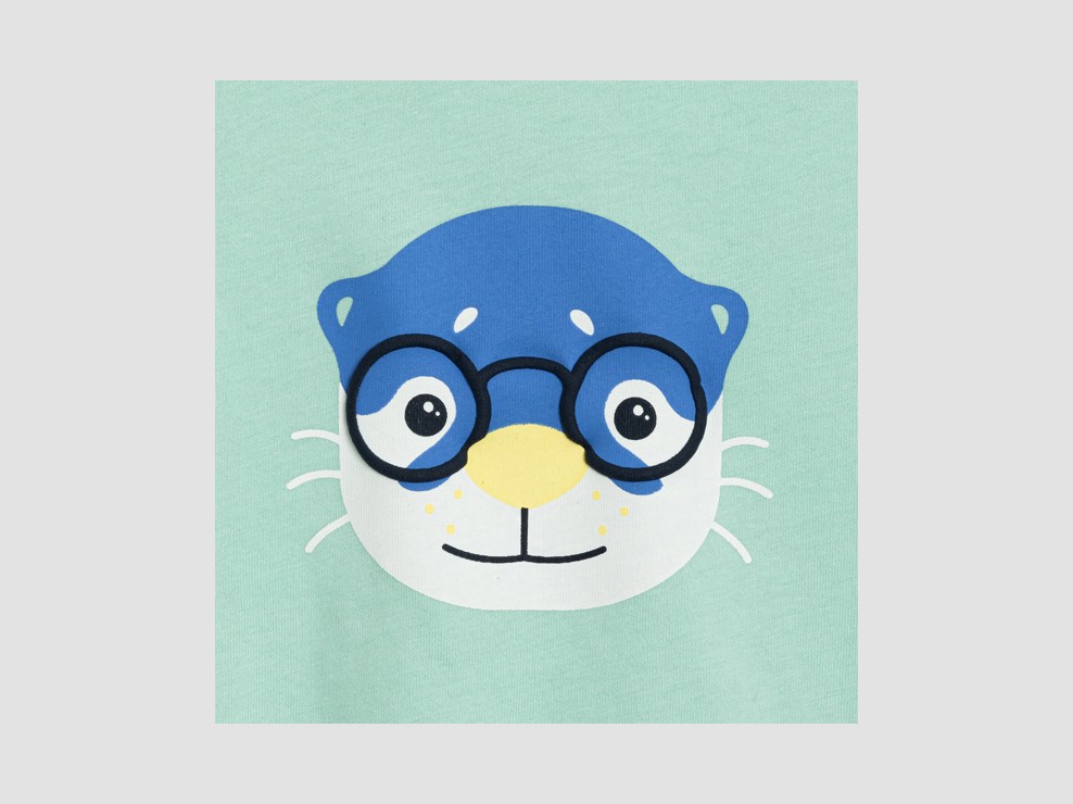 Groen T-shirt met dierenprint voor babyjongens 2