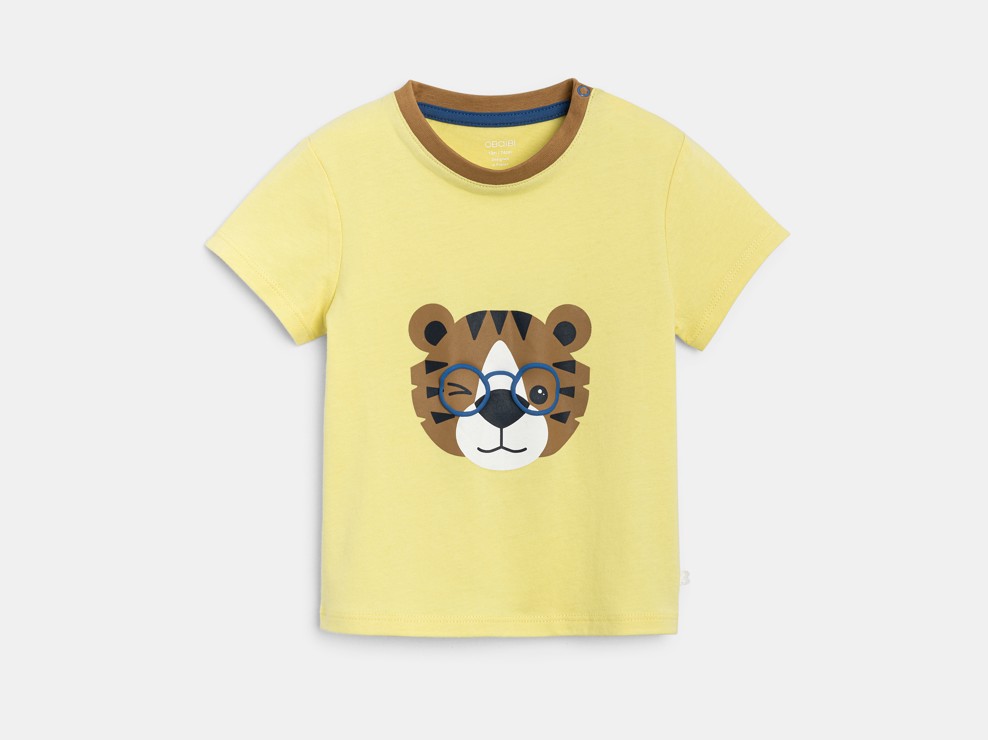 Gelbes T-Shirt mit Tigermotiv Kleinkind Junge 2