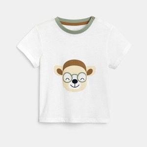 Weißes T-Shirt mit Tieren Kleinkind Junge
