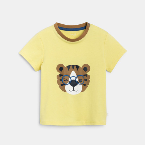 T-shirt Tigre Jaune Bébé Garçon - Lime Clair - 3M - OBAIBI