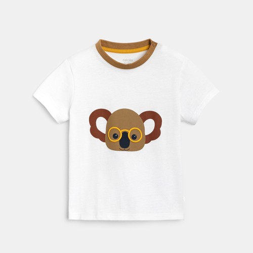 T-shirt Koala Blanc Bébé Garçon - Blanc - 3M - OBAIBI