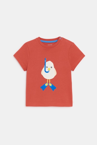 RED SHORT-SLEEVED T-SHIRT WITH AN ILLUSTRATION IN COTTON, BABY RED SHORT-SLEEVED T-SHIRT WITH AN ILLUSTRATION IN COTTON, BABY