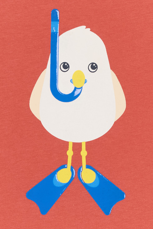 Rotes T-Shirt mit Möwe Kleinkind Junge 2