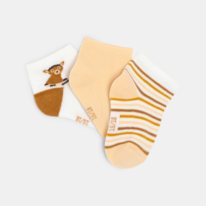 Chaussettes basses singe beige bébé garçon 1