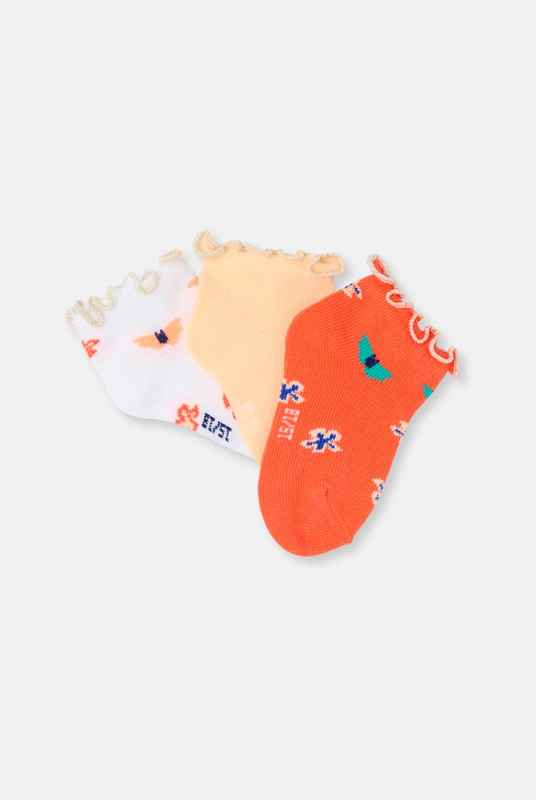 Socquettes fantaisie orange bébé fille 1