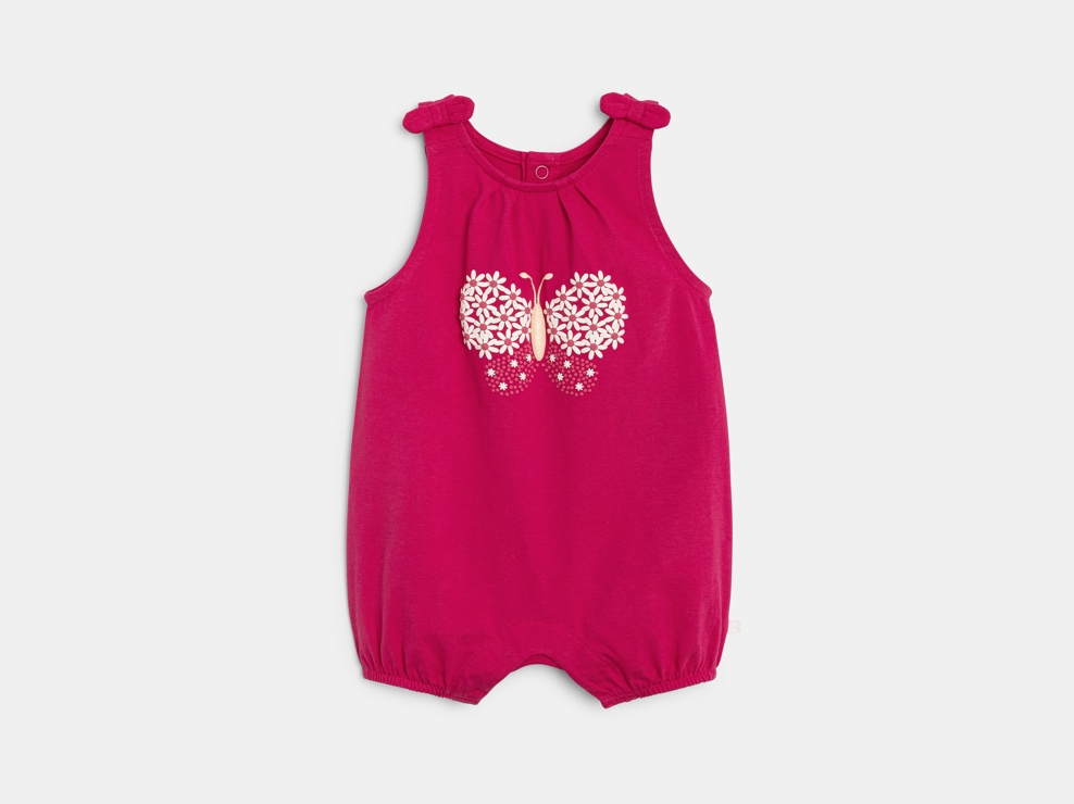 Mono corto mariposa rosa bebé niña 1