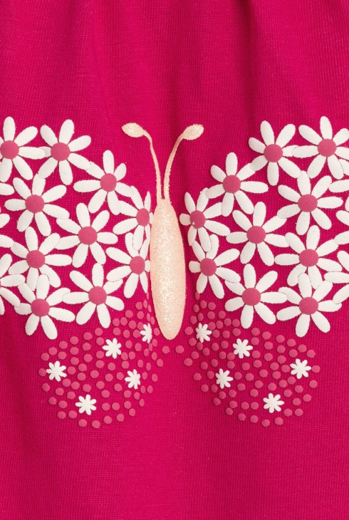 Kurzer rosa Einteiler mit Schmetterling Kleinkind Mädchen 2