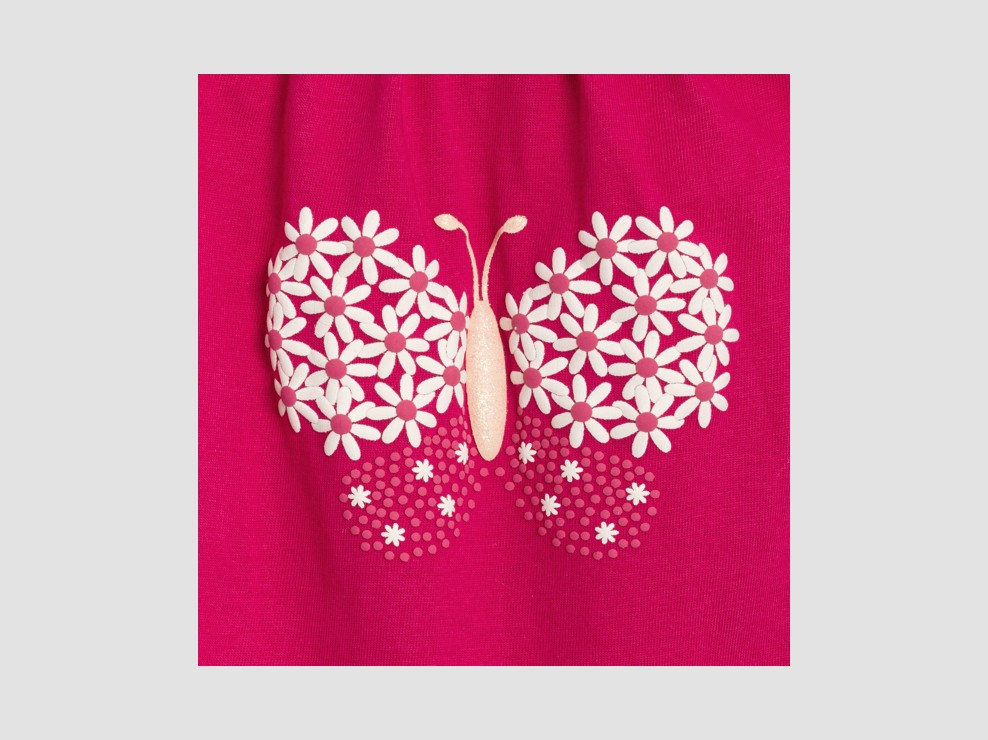 Combi courte papillon rose bébé fille 2