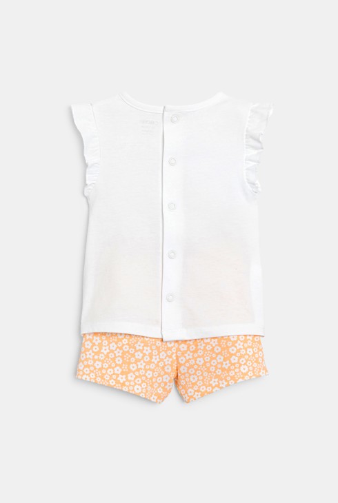 2-teiliger rosa Pyjama mit Ananasmotiv Kleinkind Mädchen 2