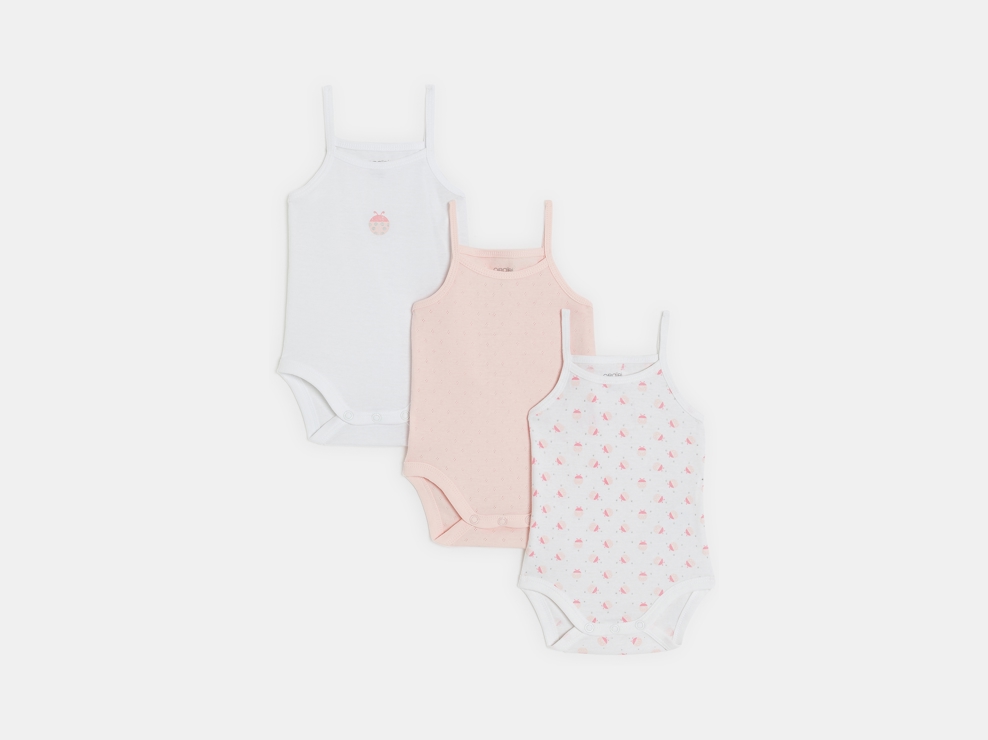 Body à bretelles coccinelle rose bébé fille (lot de 3) 1