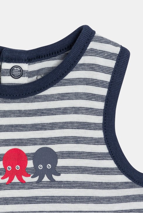 Ärmelloser gestreifter Body Tintenfisch Kleinkind Junge (3er-Pack) 2