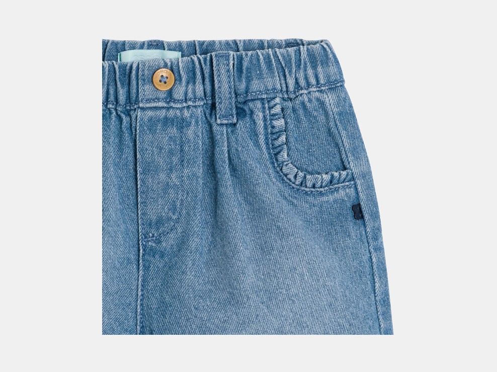 Short denim bleu bébé fille 2