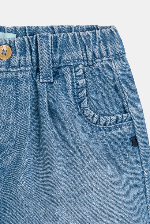 Short denim bleu bébé fille