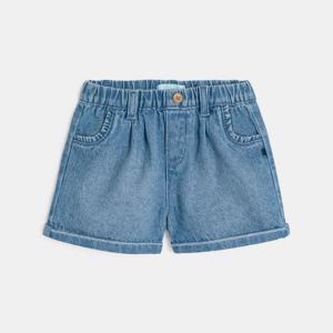 Short denim bleu bébé fille 1