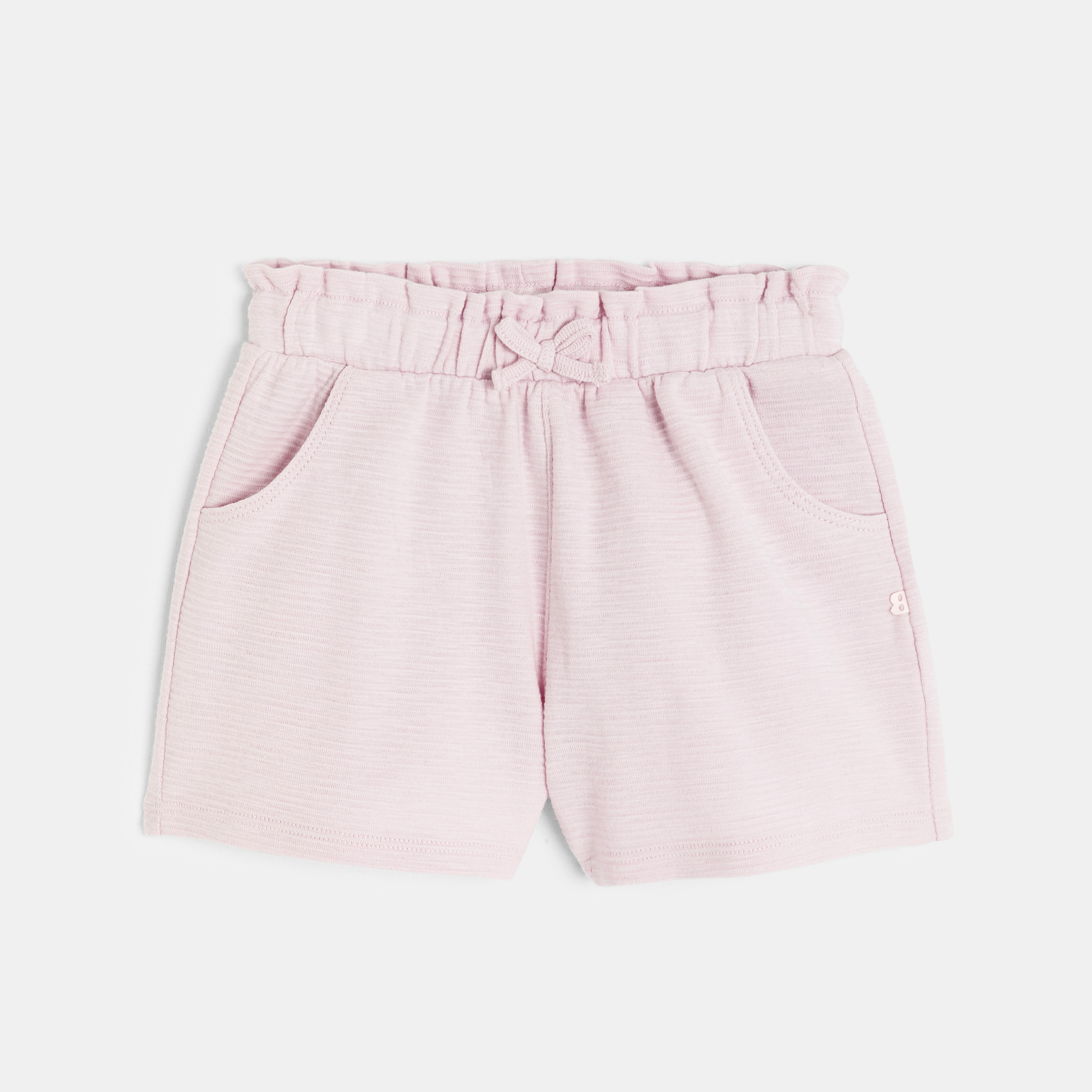 Baby girl's high-rise pink knit shorts Okaïdi & Obaïbi