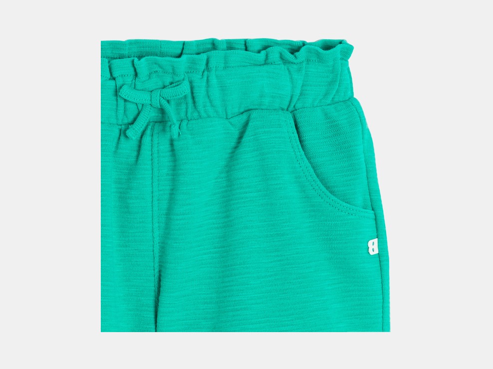 Short maille légère taille haute vert bébé fille 2