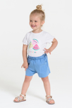 Short maille légère taille haute bleu bébé fille 1