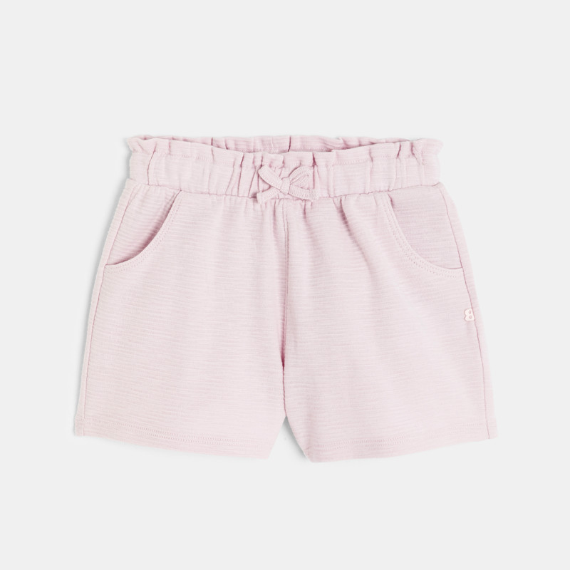 Rosa Shorts aus leichtem Gewebe mit hohem Bund für kleine Mädchen