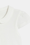 Polo col rond coton blanc bébé fille 2