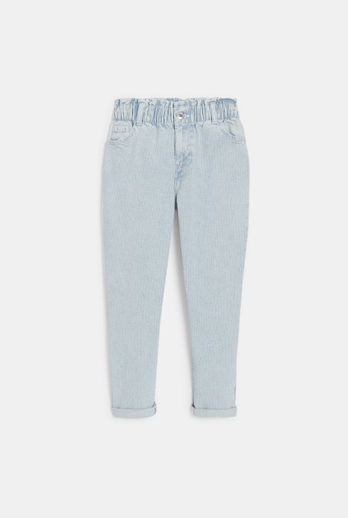 Plave prugaste traperice mom kroja za djevojčice 2