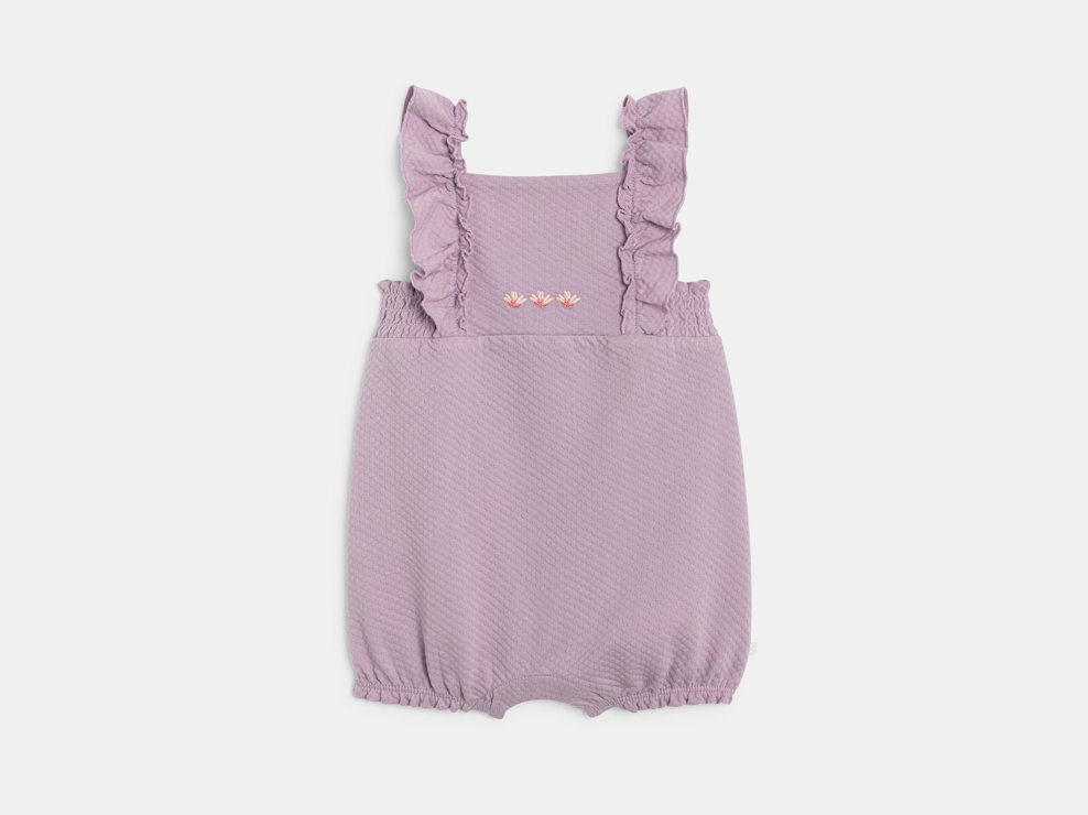 Mono corto algodón fantasía malva recién nacido niña 1