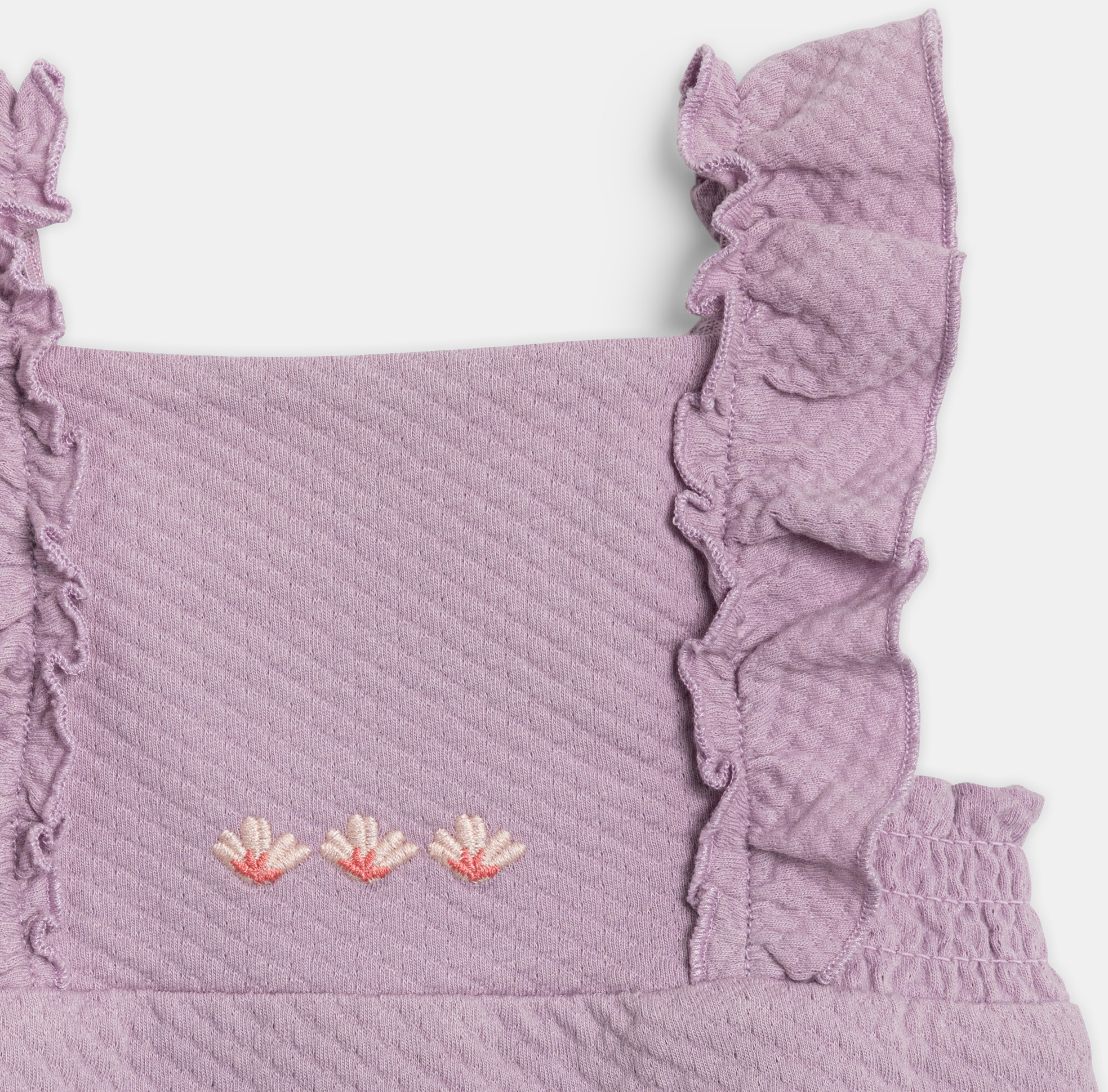 Kurzer blasslila Einteiler aus modischer Baumwolle Geburt Kleinkind Mädchen 2