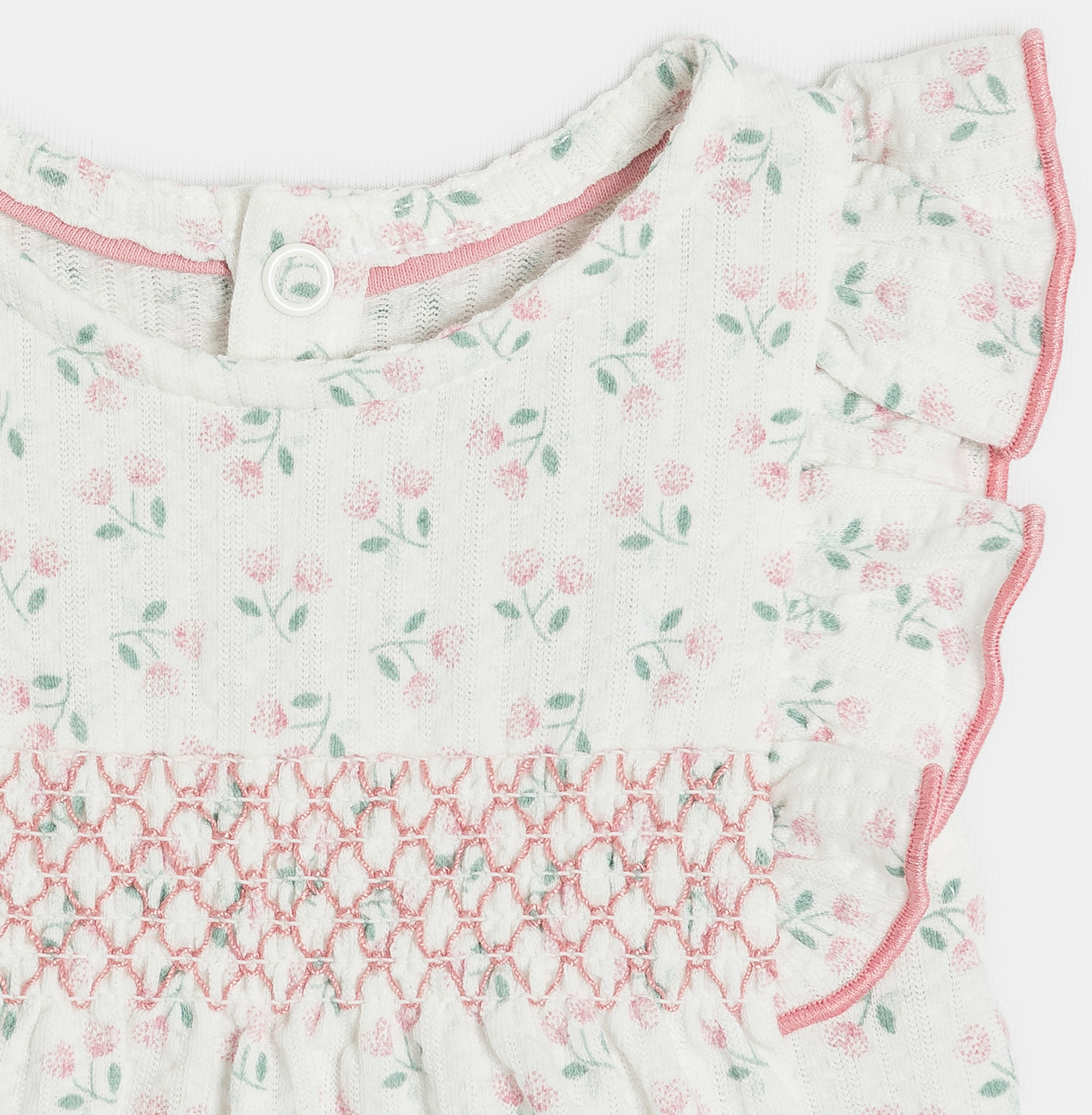 Weißes Blumenkleid aus modischer Baumwolle Kleinkind Mädchen 2