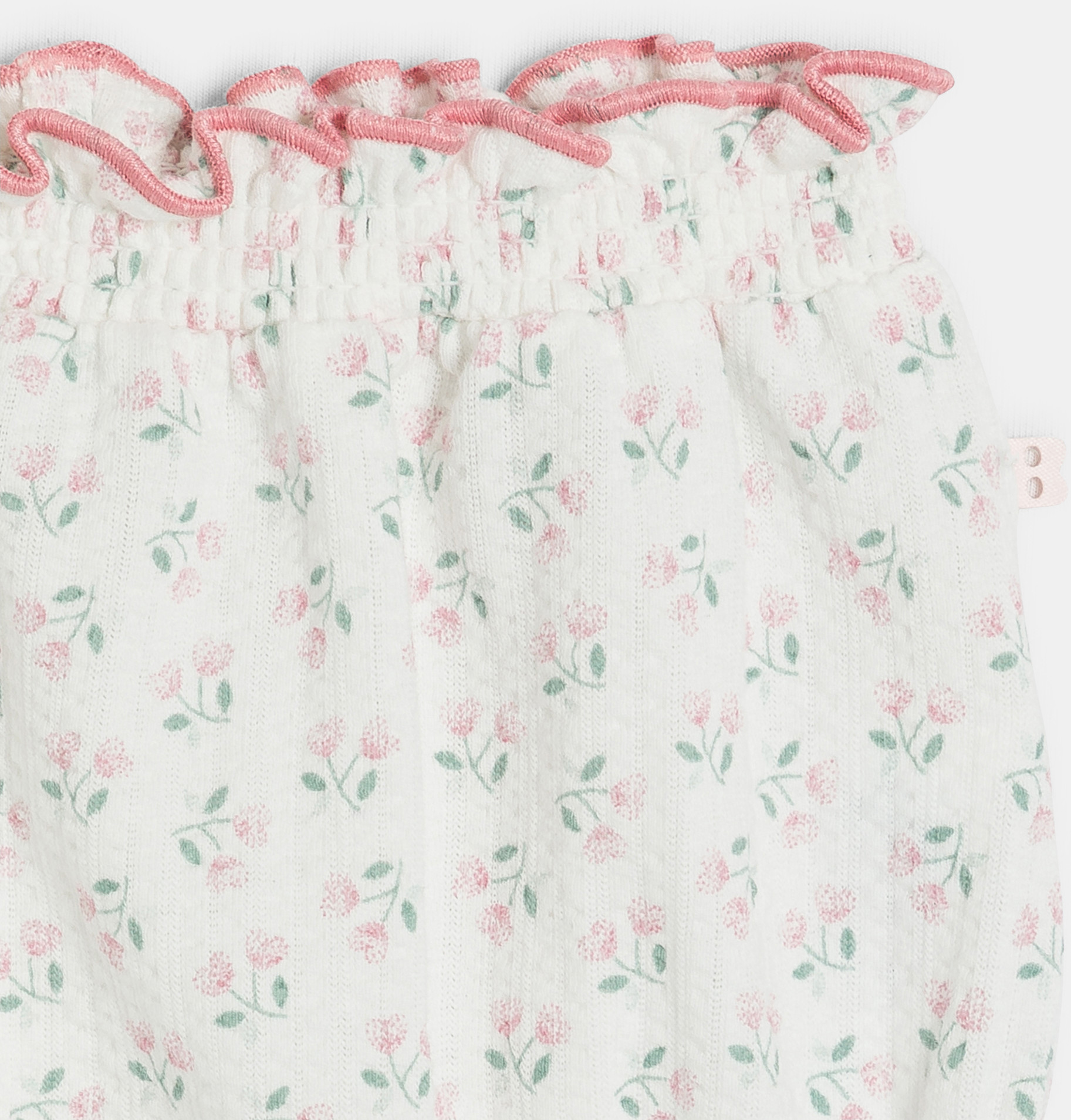 Baby girl's white textured cotton bloomers (pack of 2) 2