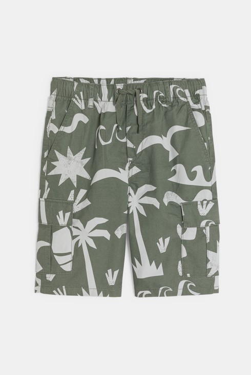 Khakifarbene bedruckte Bermuda-Shorts für Jungen 2