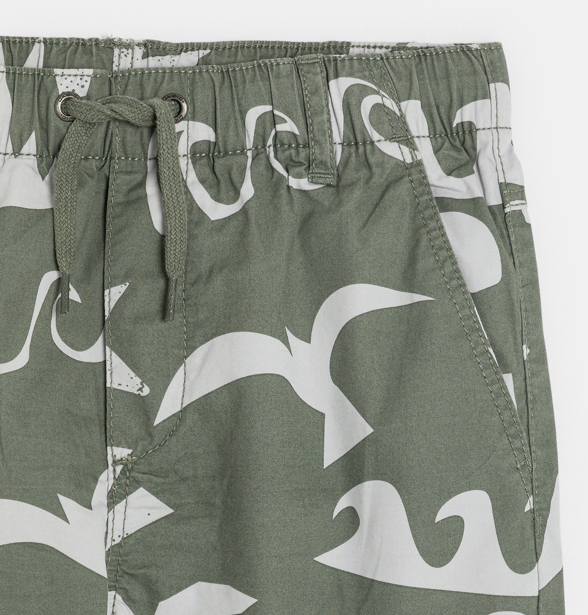 Bermuda en toile imprimée kaki Garçon