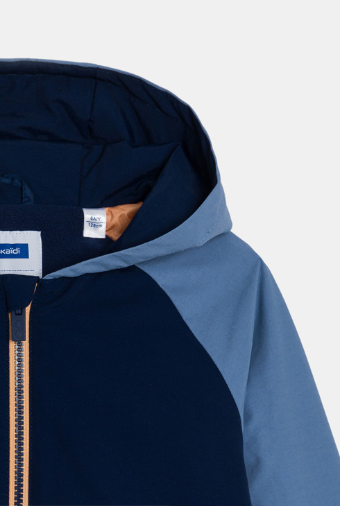 Blouson à capuche doublé polaire bleu Garçon 2