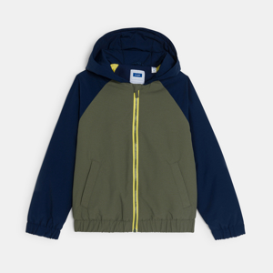 Boy's khaki fleece-lined hooded jacket 1