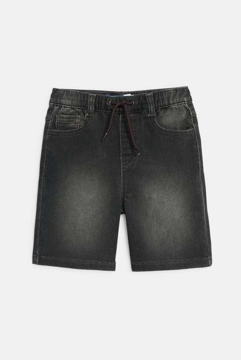 Jeans-Bermudashorts in verwaschenem Schwarz für Jungen 1
