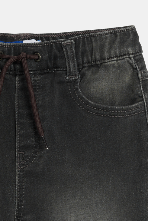 Jeans-Bermudashorts in verwaschenem Schwarz für Jungen 2