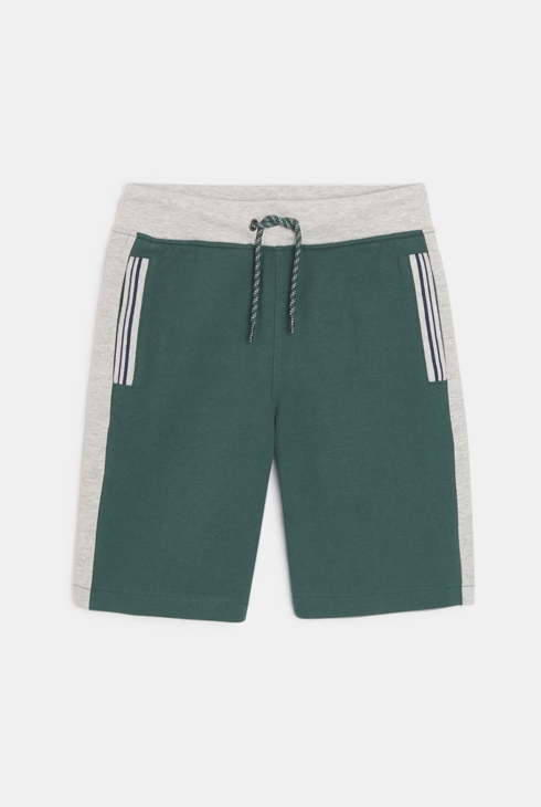 Bermudas de muletón verde niño 1