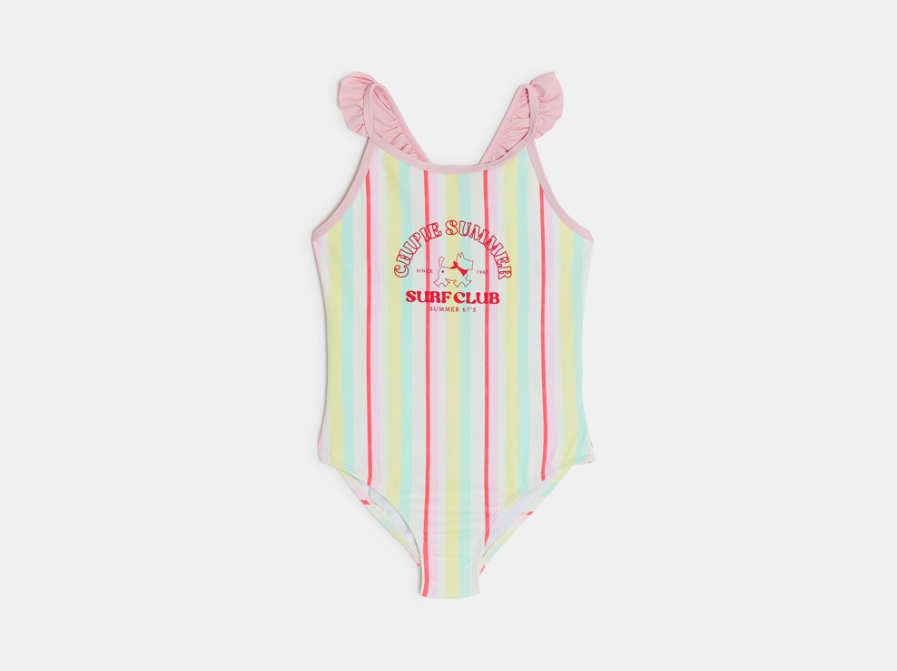 Maillot de bain une pièce rayé multicolore fille Chipie 1