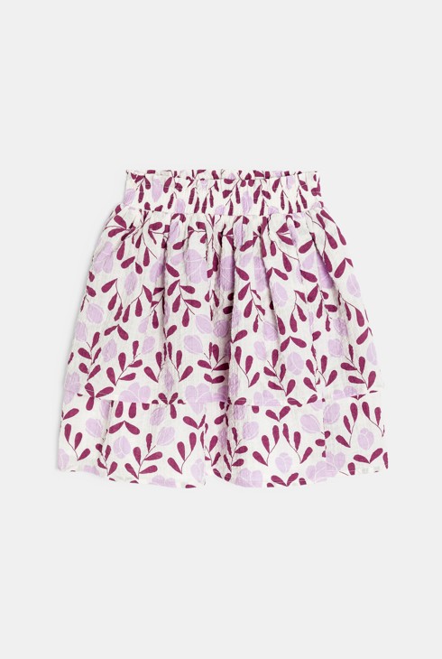 Girl's pink printed flared skirt 2