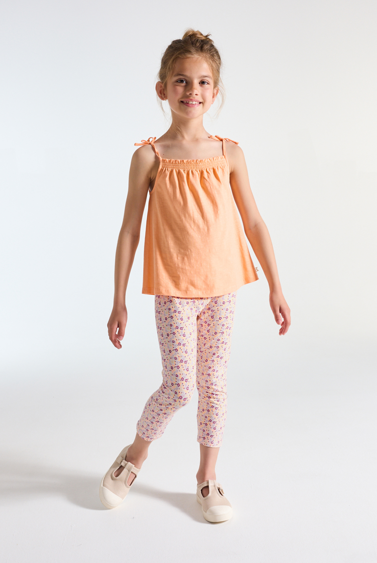 Leggings cortos estampados naranja niña 1